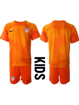 Förenta staterna Målvakt Replika Hemmakläder Barn VM 2022 Kortärmad (+ byxor)